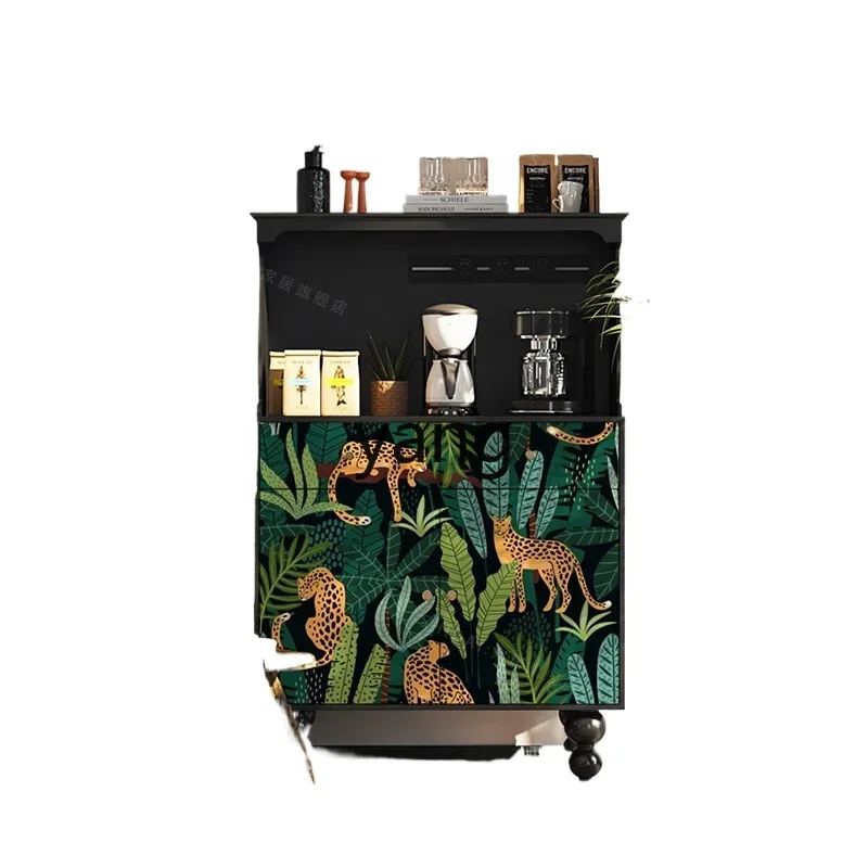 LH retro solid wood coffee cabinet, multi-functional dining side cabinet, storage against the wall, tea side cabinet