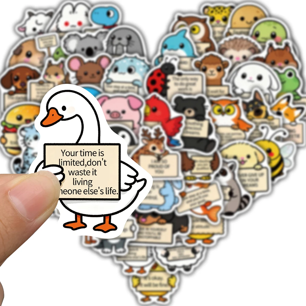 50/100PCS Funny Emotional Support Animals Sticker Waterproof Coffee Phone Laptop Coffee Car Skateboard Suitcase Decals Stickers