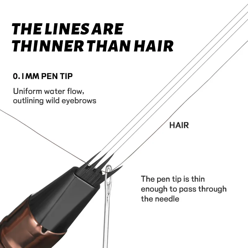 ดินสอเขียนคิ้วชนิดน้ำ คุณภาพสูง ติดทนนาน 24 ชั่วโมง กันน้ำ ไม่เลอะ 4 หัว แยกส่วน 4 ด้าน เครื่องสำอาง