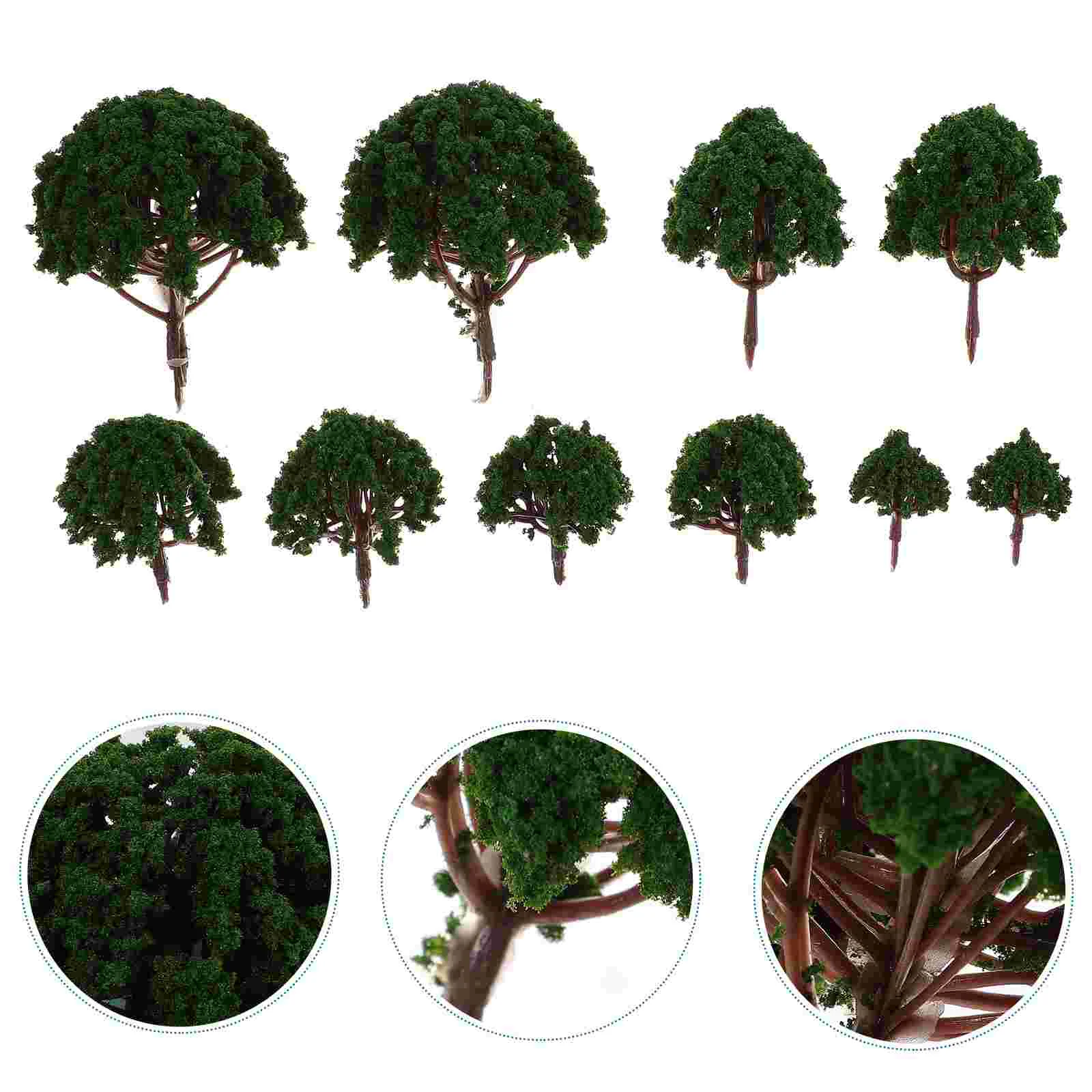 20pcs Model Scenery Landscape Trees Yellow Scenery Layout Props 3CM-8CM (Green) Yellow Scenery Layout Landscape Trees