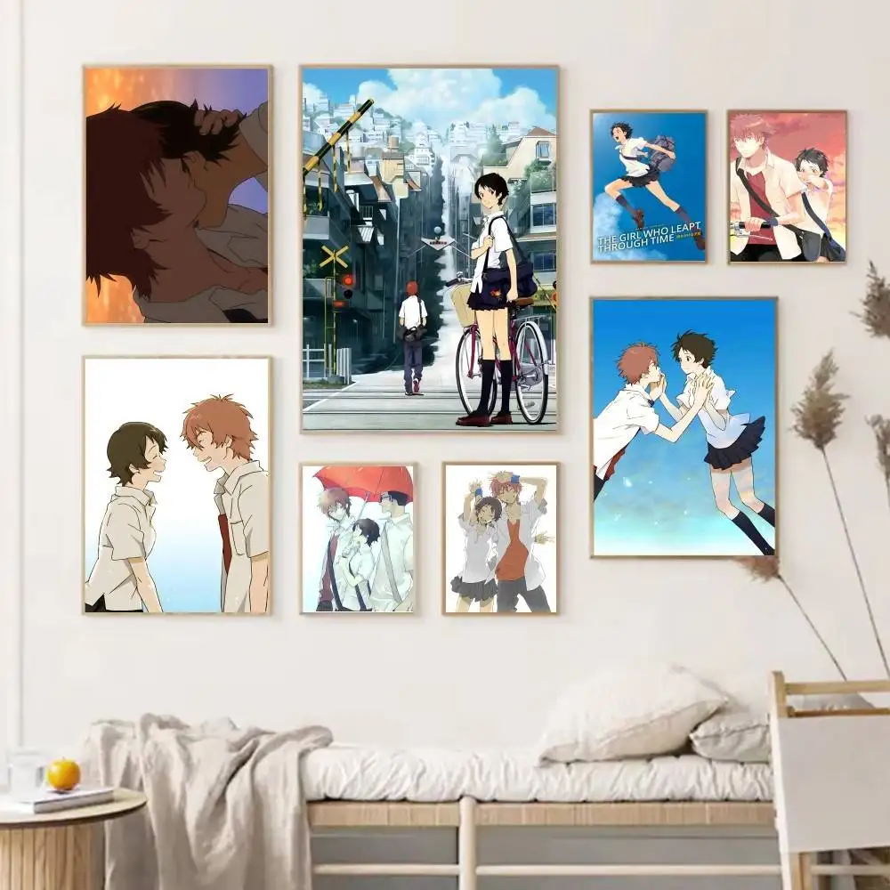 1PC Cartoon Movie Anime The Girl Who Leapt T-Through Time Posters HD Print Vintage Wall Art Decor for Home Study Room