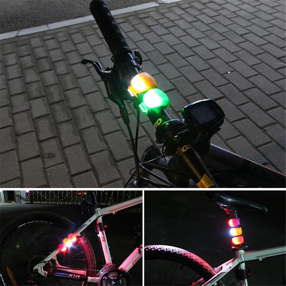 Luce anteriore per bicicletta impermeabile in Silicone testa a LED anteriore ruota posteriore luce per bicicletta luce per manubrio per bicicletta