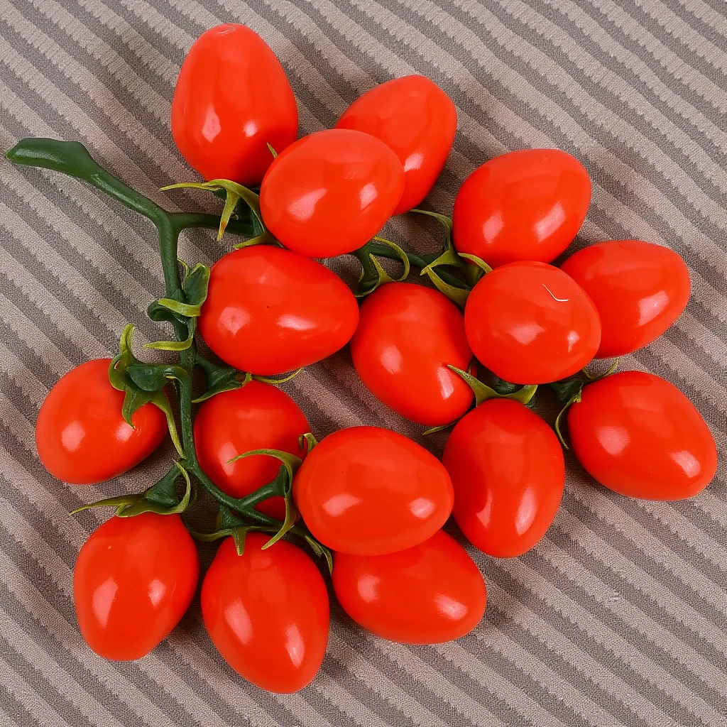 

Fake Tomato Decor Realistic Artificial Cherry Tomatoes for Store Home Event Decoration Long-Lasting Lustrous Color Fruits
