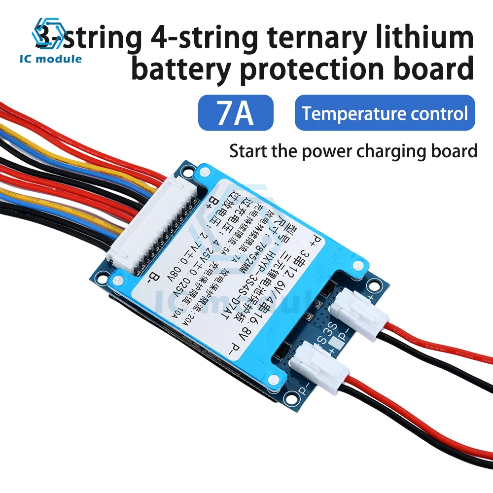 BMS 7S 12V/24V Li-ion Ternary Battery Protection Board Starter Power Charging Protection Board Charging with Temperature Control