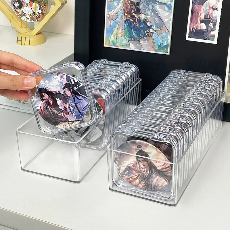 Mini Storage Box Transparent Square Cases For Earring Rings Bracelet Jewelry Nail Art Badges Packaging Boxes Organizer