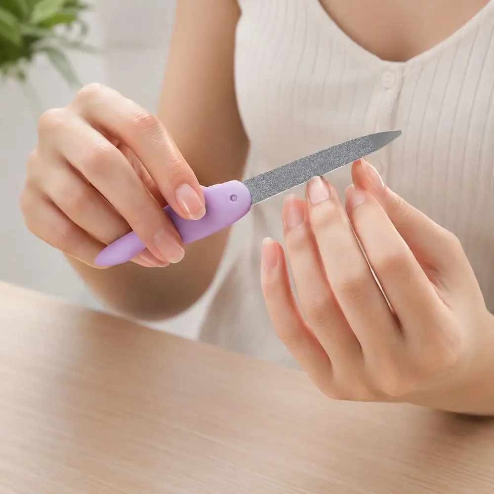 Compact Foldable Folding Nail File Double Side Mental Nail Polishing Strip Portable Durable Polishing Stick Nail Art Tool