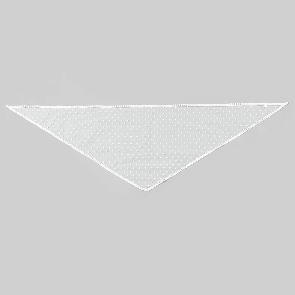 Solid Color White Bridal Triangle Veil Head Gauze Black Tulle Mesh Scarf Hair Accessories Polyester Polka Dot Triangle Shawl
