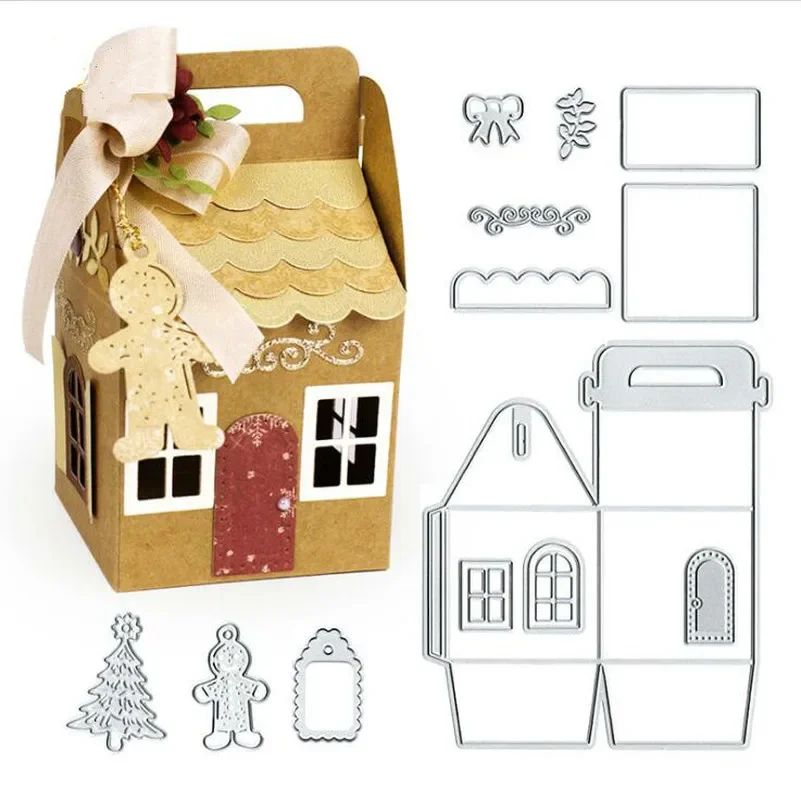 DIY Christmas Gift Box Die Metal Cutting Dies Frame Craft Embossing Stencil for Handmade Paper Card Making Scrapbooking