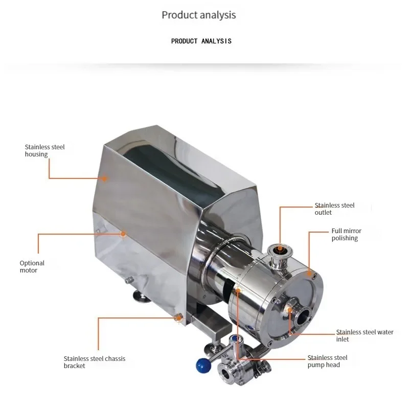 Single stage high shear emulsion machine Industrial pipeline three-stage mixed emulsion pump Sanitary r-grade shear homogenizer