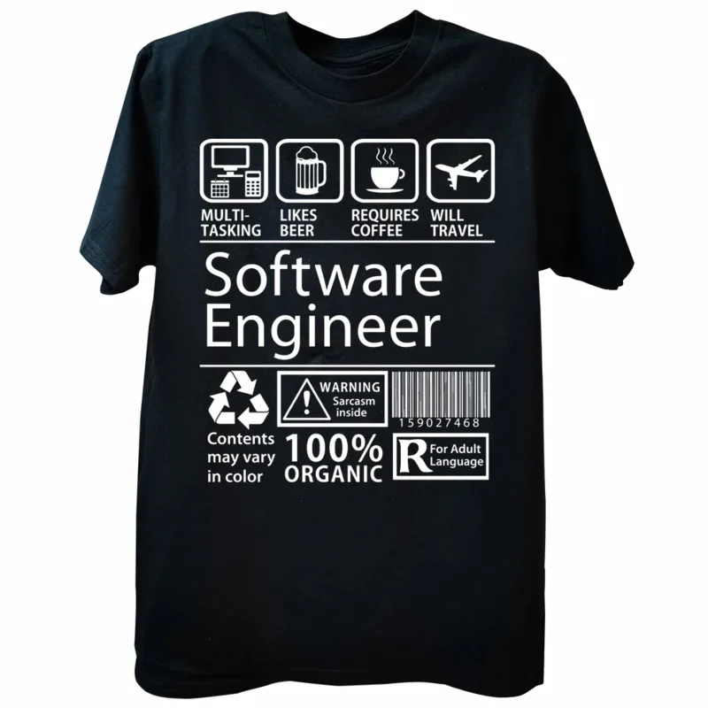 

New Software Engineer Programming T Shirt Men Eat Sleep Code Repeat Programmer Developer Awesome Cotton Tees T-shirt