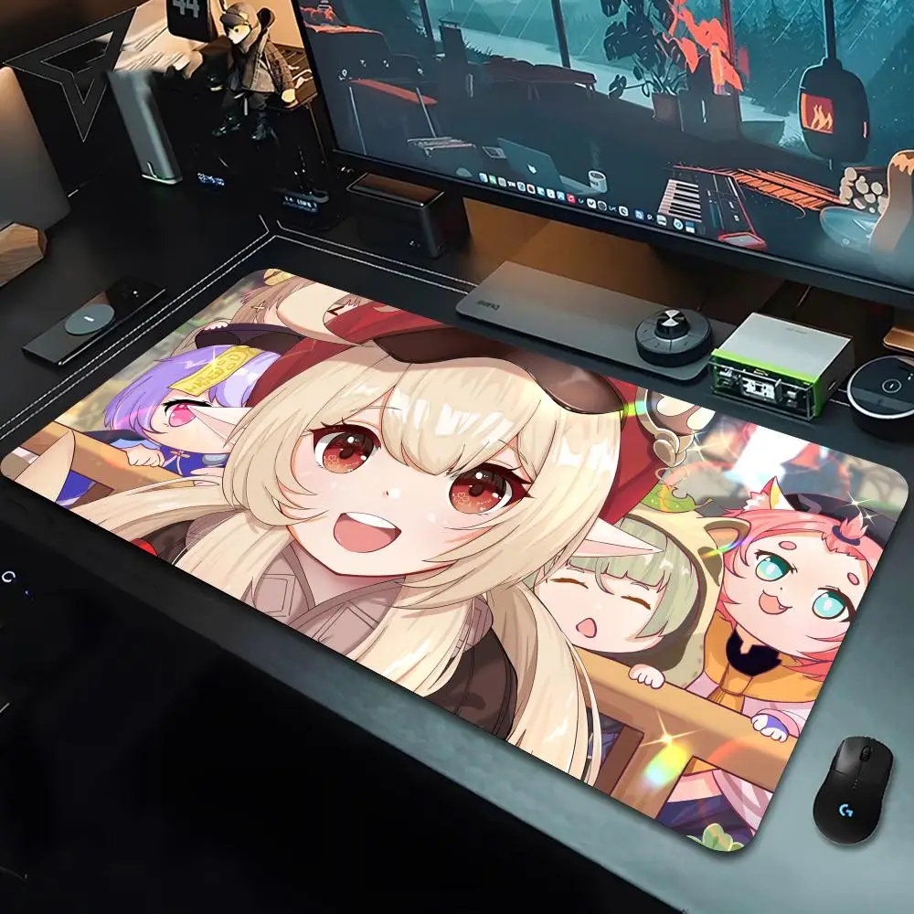 G-Genshin Impact Klee Mouse Pad XL Lockedge Office Computer Desk Mat Table Keyboard comfortable Big Mouse Pad Laptop Cushion