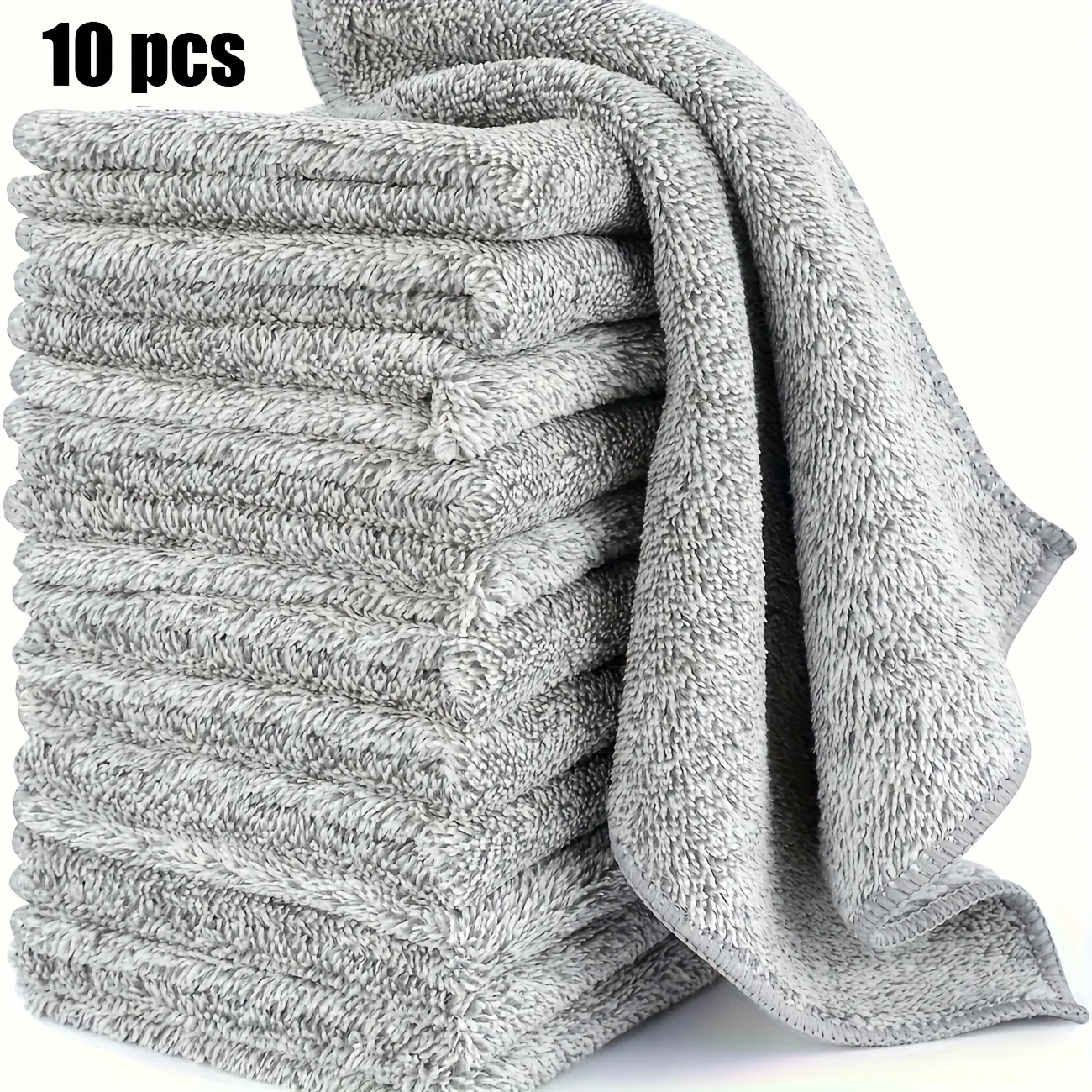 5/10/20pcs Premium Quick-Dry Bamboo Charcoal Fiber Towels, Ideal for Car and Kitchen Grease, Microfiber Cleaning Cloths Set