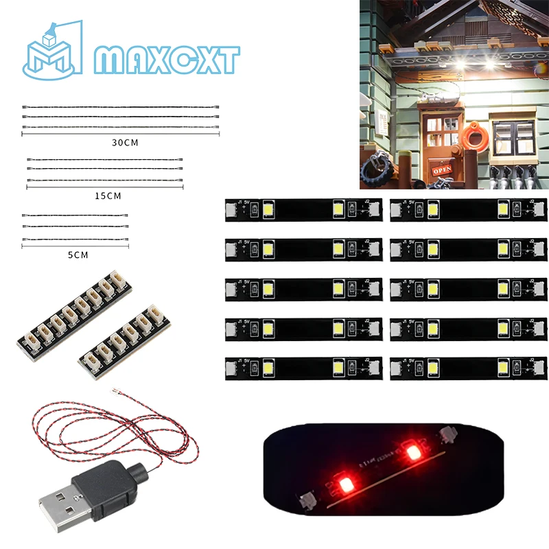 بنة Led إكسسوارات مضيئة 10cps شرائط مصباح 0.8 مللي متر دبوس متوافق شرائط مصباح لنماذج مكعبات البناء ليغو/Moc