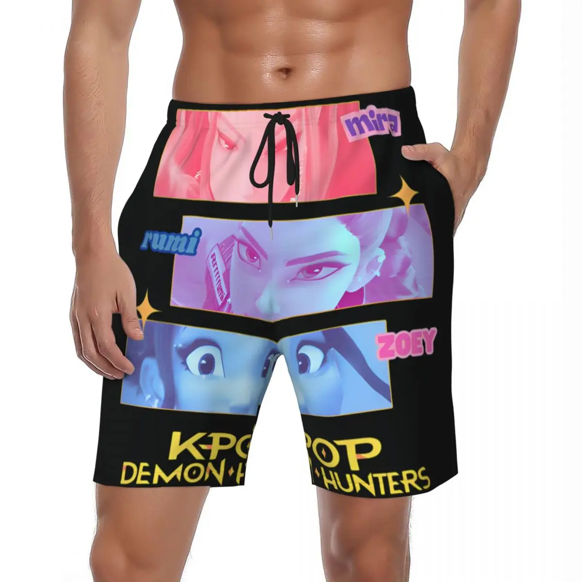 

Huntrix Demon Hunters Animation Board Shorts Summer Sports Fitness Board Short Pants Men Breathable Y2K Large Size Beach Trunks