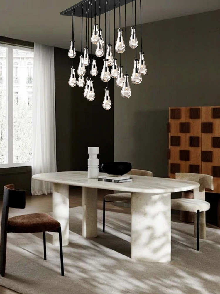 Illuminate Your Kitchen Or Dining Room With Our E14 American Water Drop Chandelier Dimming Function Brass Chrome Pendant Light