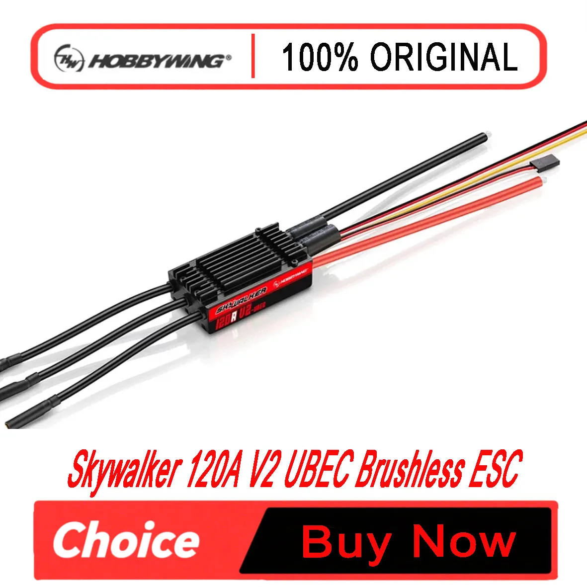 Hobbywing Skywalker 120A V2 UBEC Brushless ESC 3-8S 5V/6V/7.4V/8.4V 10A for RC Airplane Fixed Wing