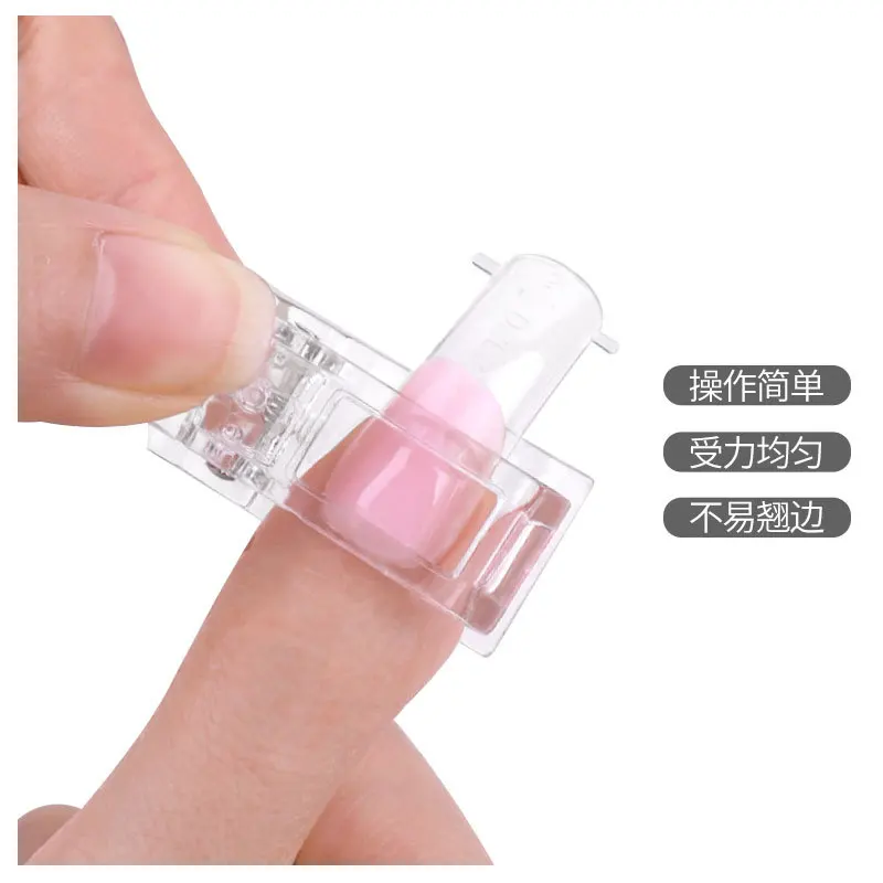 Clip strumenti per Gel per unghie rosa trasparente Manicure per forme di estensione Kit di Clip acriliche per Nail Art