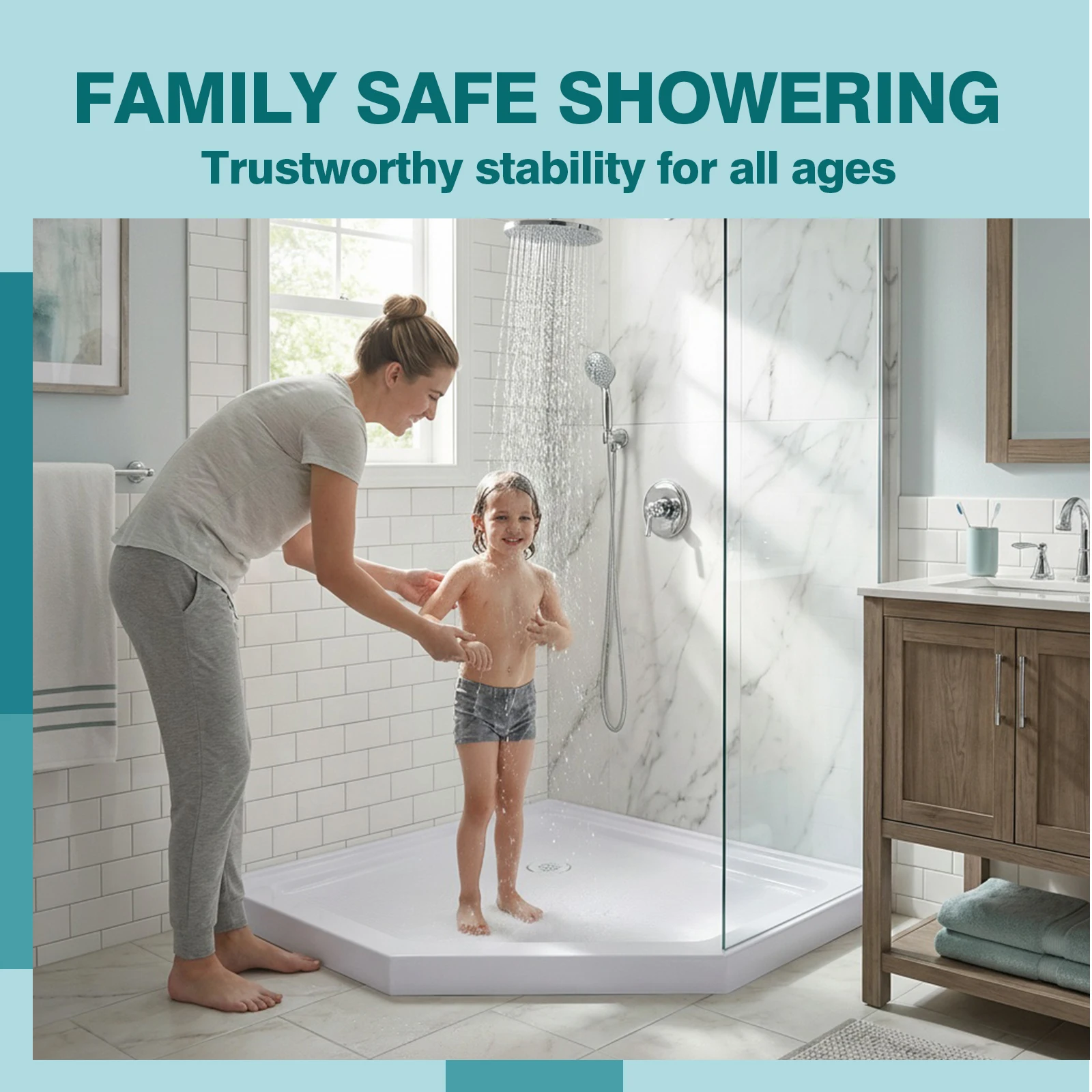 

Neo-Angle Shower Base with Corner Drain 37 In. L X 37 In. W Shower Base Pan Non-Slip Textured Surface for Modern Bathrooms