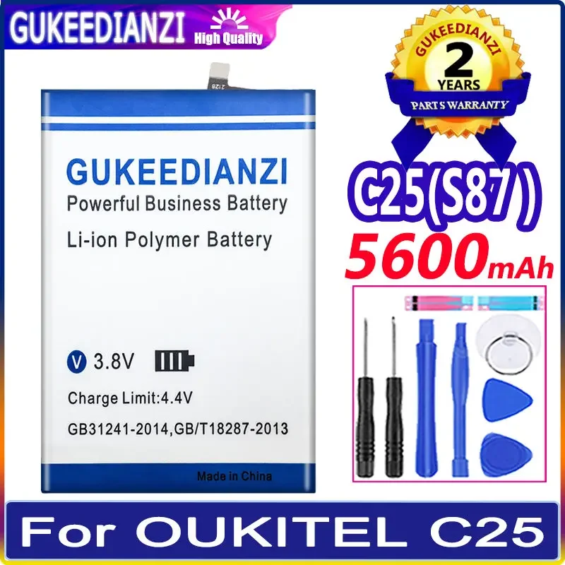 

GUKEEDIANZI Replacement Battery for OUKITEL C25 S87 5600mAh Batteria + Track NO.