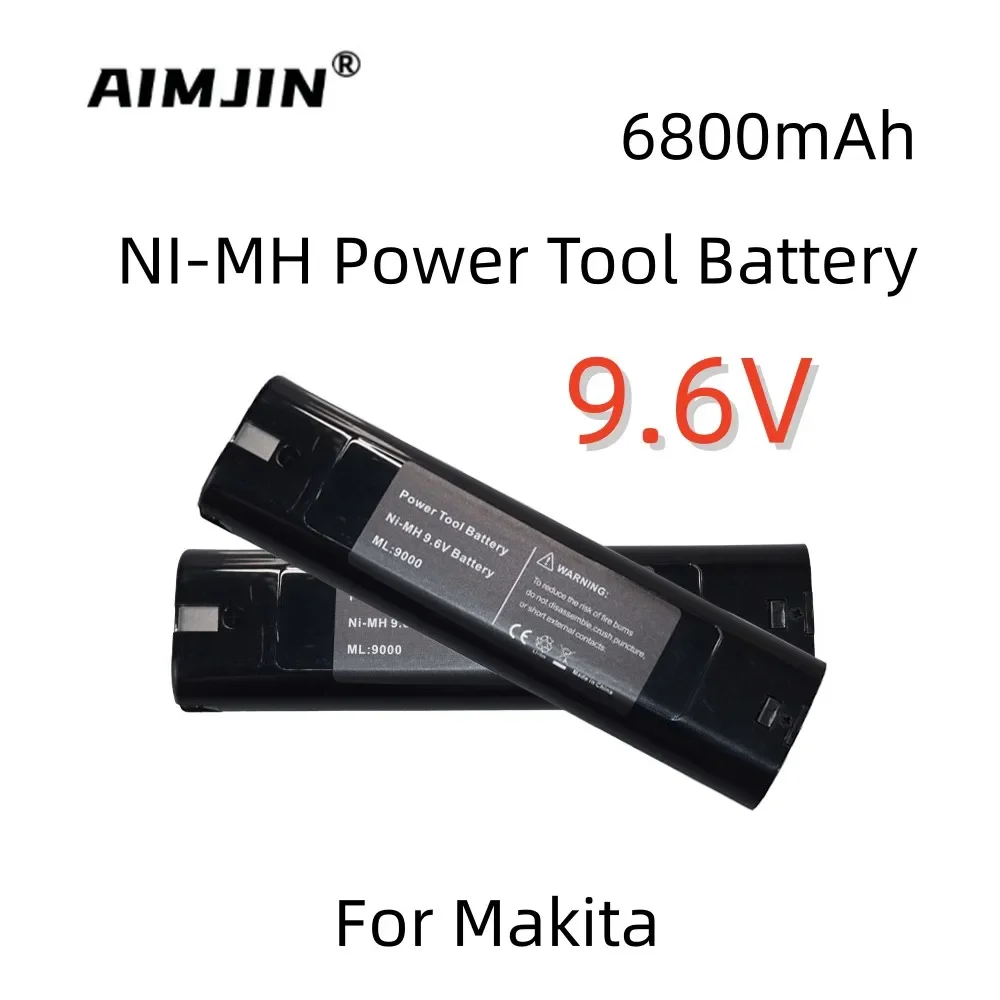 9.6V 6.8Ah Li-Ion Battery Replacement for Makita 9000 9002 9033, 6095D 6096D 6093D 6012HD DA391D 5090D 4390D 5090D 8402VD ML902