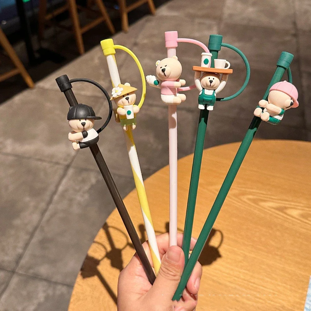 1 PC Silicone Straw Plug Reusable Drinking Cartoon Dust Cap Straw Tips Cover Cup Accessories for 6-8mm Straws  Christmas