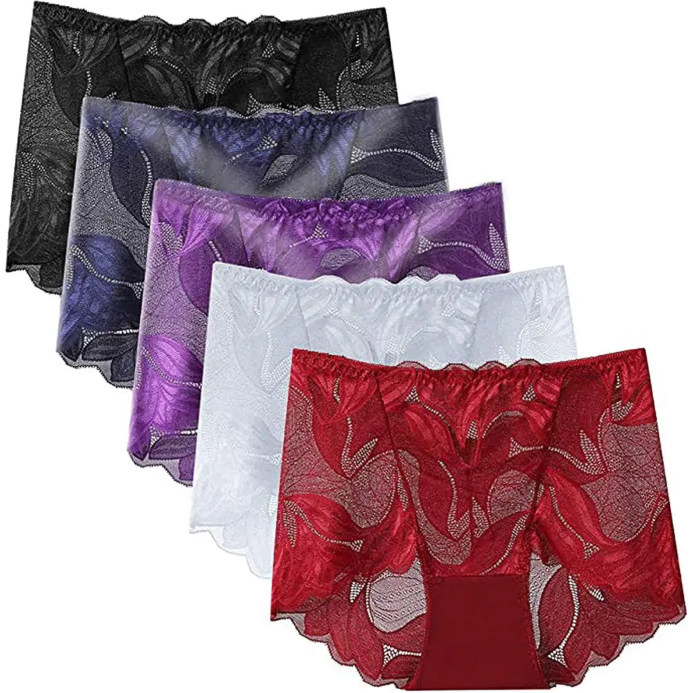 

Sexy Underwear for Women Ladies Seamless Brief Womens Lace Panties 5-Pack