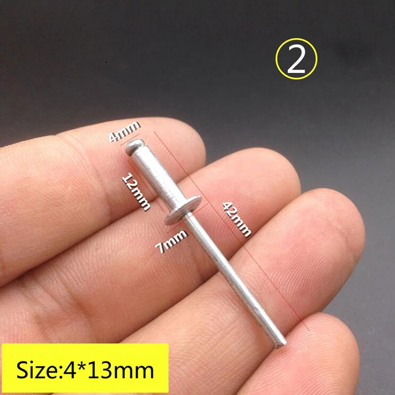 1KG/Box Pop Rivets Aluminium M3.2 M4 M5 Dome Head Blind Rivets Steel Shank Mandrel Exhaust Rivets