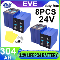 8pcs LiFePO4 3.2V 304Ah 280Ah 105Ah Battery Original EVE Cell Deep Cycle Grade A For DIY 12V 24V 48V Lithium Battery Pack NO TAX