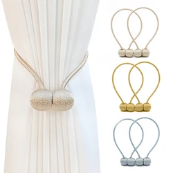 2Pcs Magnetic Curtain Tiebacks Outdoor Elegant Decorative Tie Backs Modern Rope Tiebacks for Drapes Window Curtain Holdbacks