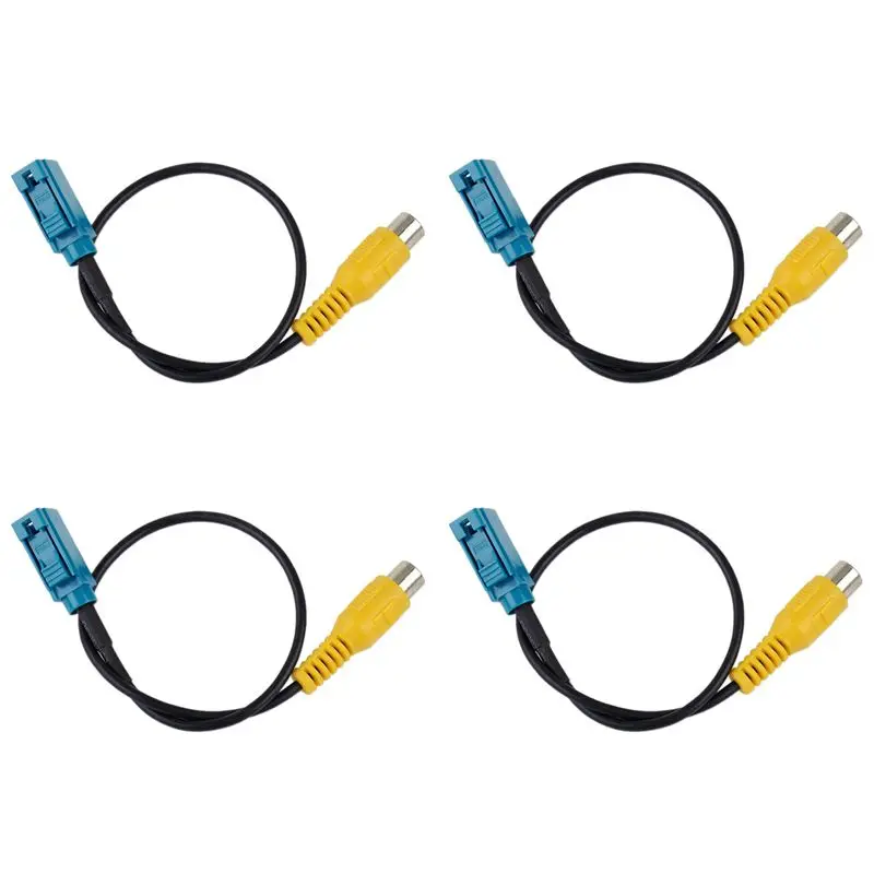 Exclusive 4Pcs 8Inch Fakra Reversing Camera RCA Cable Parking Adapter For Mercedes Benz Ford