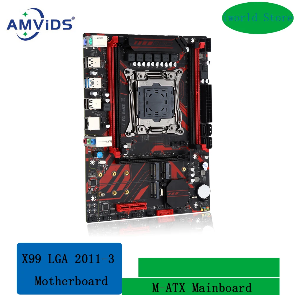 

Motherboard Xeon X99 Support Intel E5 V3 V4 All Series CPU DDR4 ECC REG Memory NVME M.2 SATA3.0 USB3.0 M-ATX Mainboard