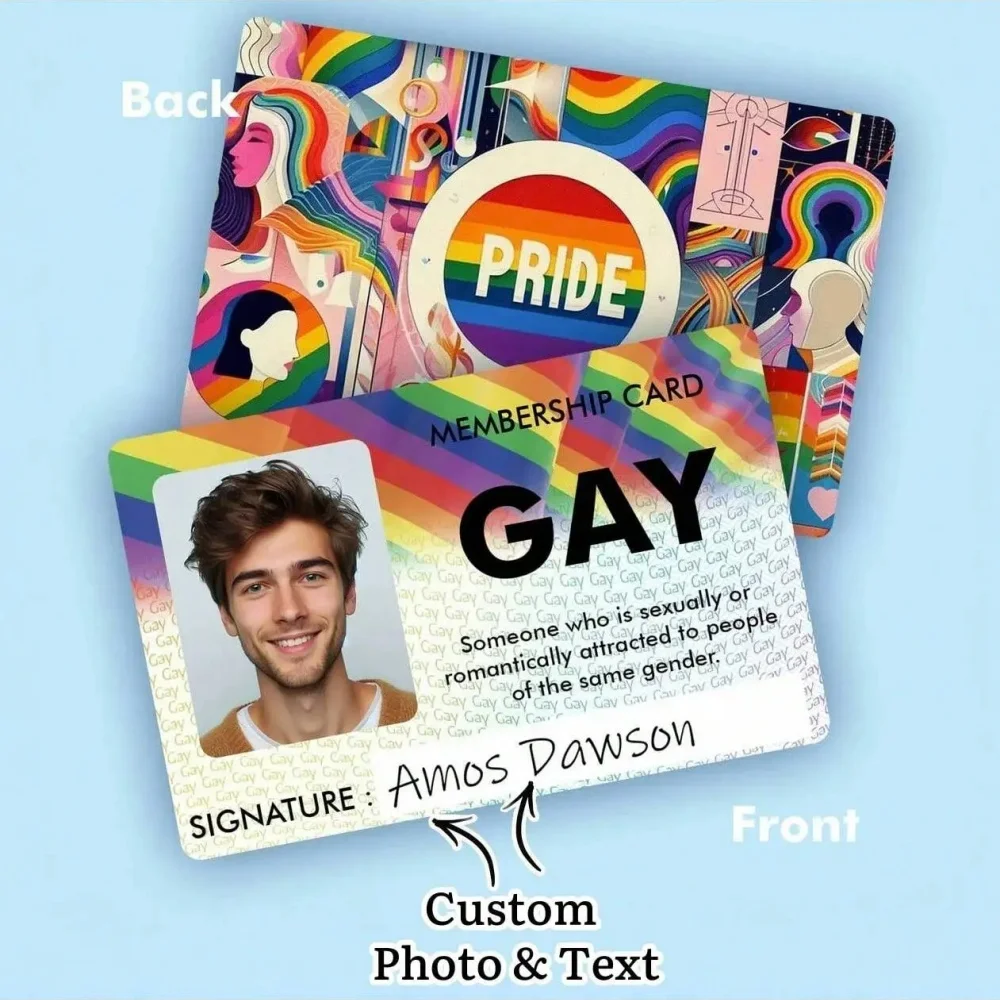 Carte d'identité gay personnalisée avec photo, idée de cadeau drôle et piqueant pour un ami ou un co