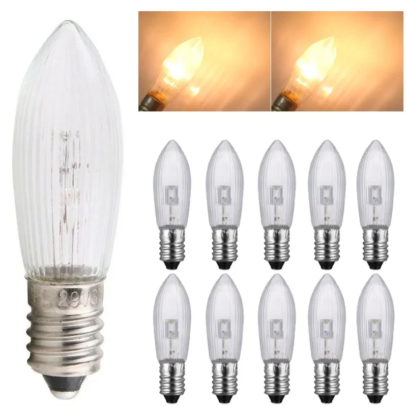 10pcs E10 LED Candle Light Bulb AC 10V-55V Replacement Lamp Bulbs Lampada Living Room Energy Saving Lamps Home Christmas Decor