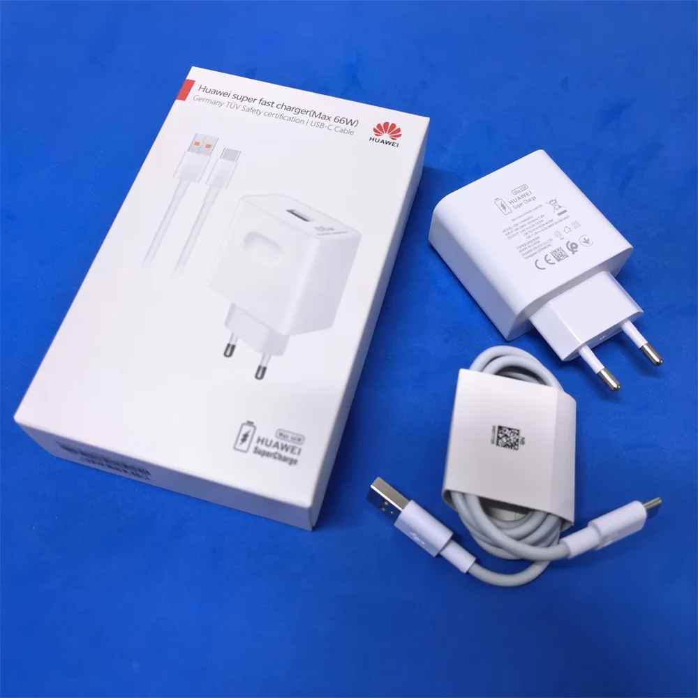 Huawei Mate X7 X6 X5 66W Supercharge Fast Charger EU Power Adapter 6A Cable For Huawei P30 P40 P50 Mate 20 30 Pro Nova 14 13 12