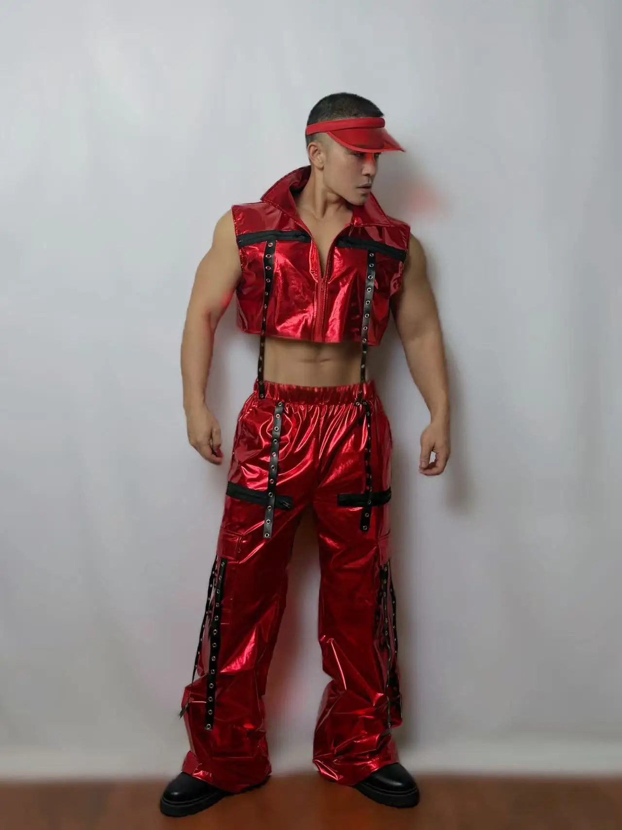 مثير الرجال Ds حفلة الفضة Techwear عرض مسرحي المغني راقصة جوجو ازياء مثير الشرير الجاز الرقص أداء الزي #4