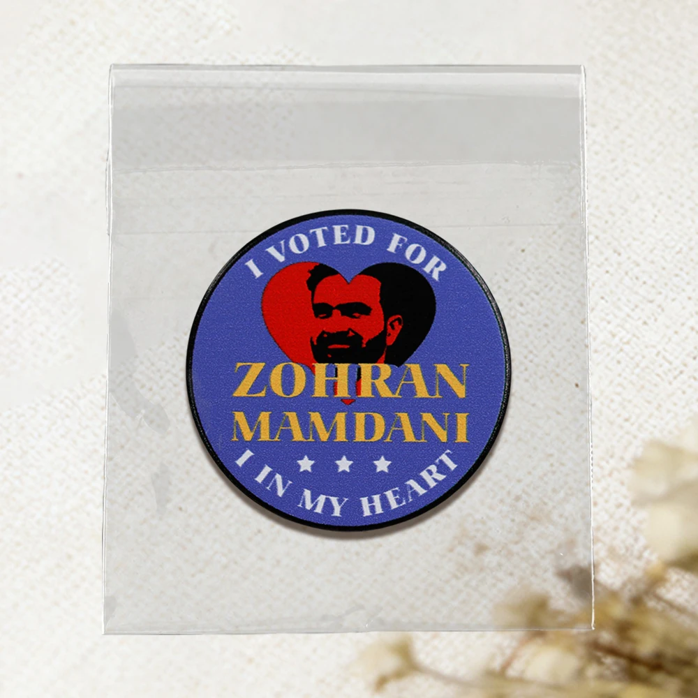 Ich habe für Zohran Mamdani in „My Heart“ gestimmt Emaille-Pin Lustige politische Wahlkampfpins Anstecknadel Accessoire Schmuck – Detail 9