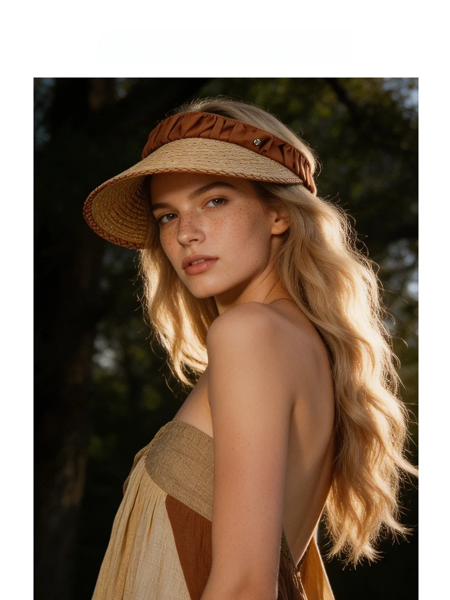 foldable-wide-brim-straw-hat-uv-protection-sunscreen-empty-top-cap-woven-japanese-style-summer-anti-ultraviolet-hat