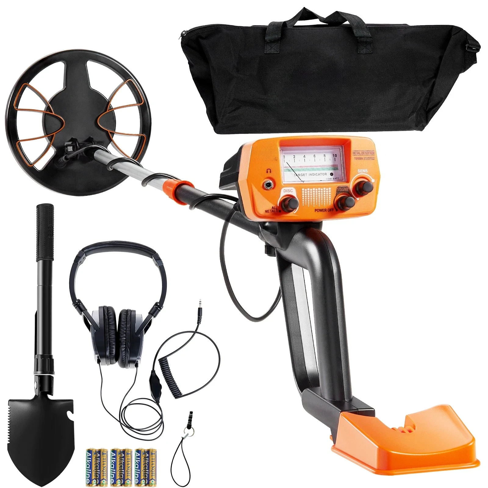 Metal Detector 8 Inch Waterproof Search Coil High Accuracy Pointer Display Adjustable 38''-49'' Aluminum Stem Detector