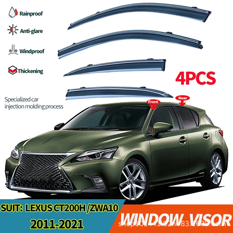 For Lexus CT200H Window Visors Rain Guards Sunroof Deflectors Stylish Protection Durable Design