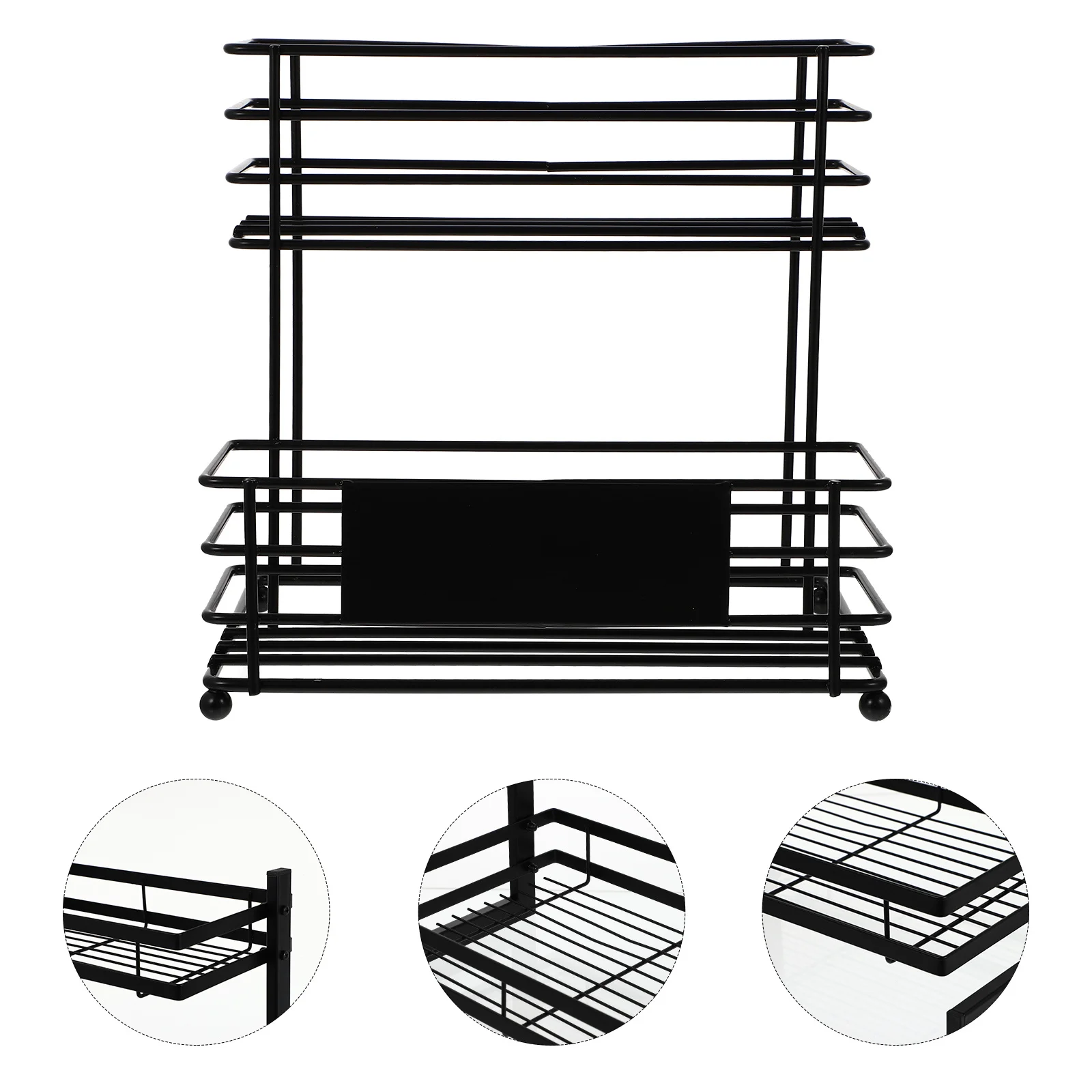 

Versatile Multi-Purpose Rack Double Layers Syrup Bottles Seasonings Storage Organizer Coffee Shop Milk Tea Shop Household Shelf