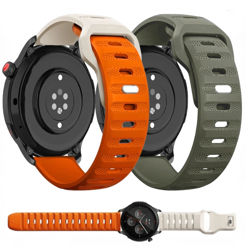 22mm 20mm Silicone Strap for Amazfit GTR/GTS4 Bracelet Wristband for Samsung Galaxy Watch 6/5/4 Huawei Watch 4/3 Pro/GT2-3 Pro