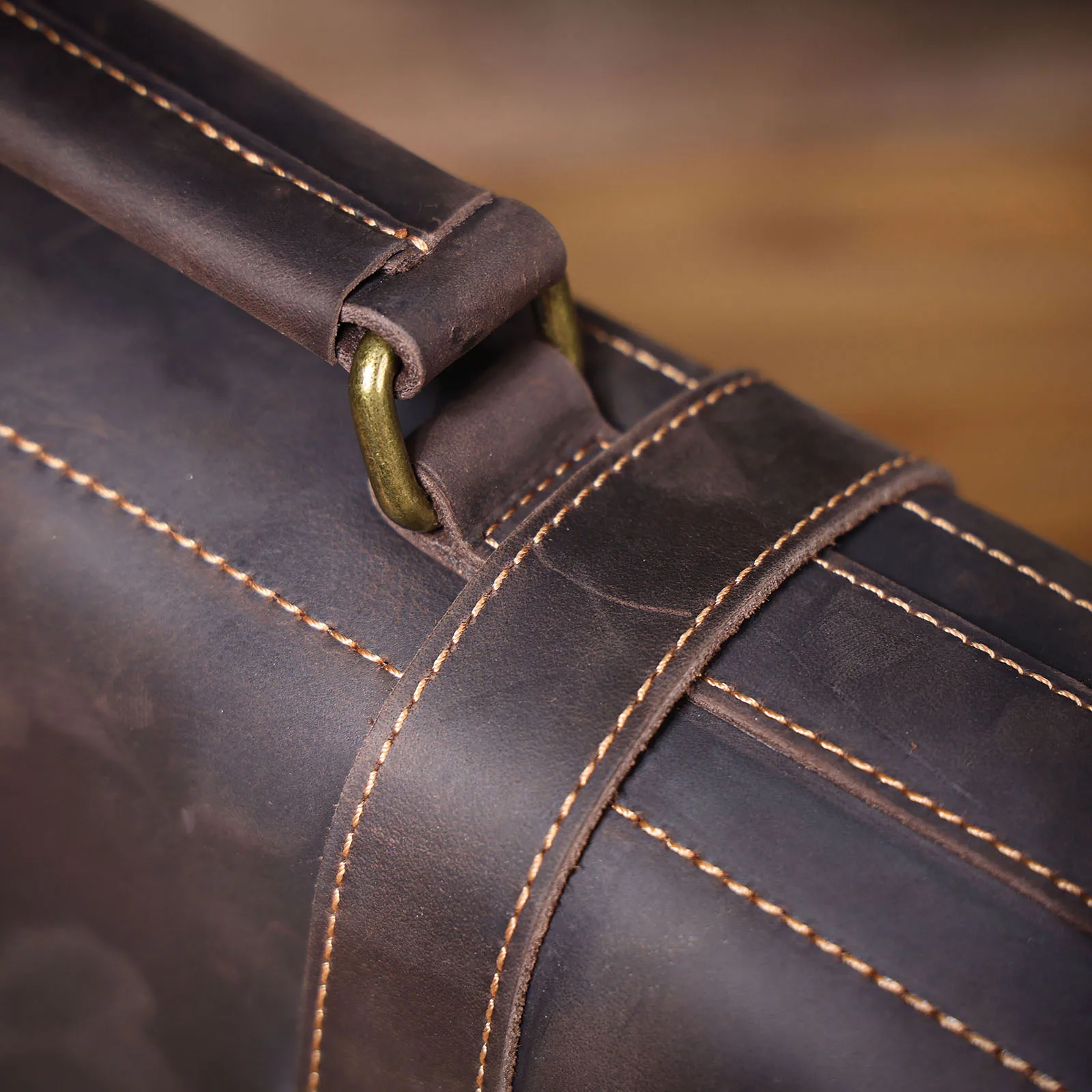 S.WORKER Vollnarbenleder 15" Laptop-Aktentasche Echtleder Herren Büro-Handtasche Messenger-Tasche Business-Bürotasche – Detail 16
