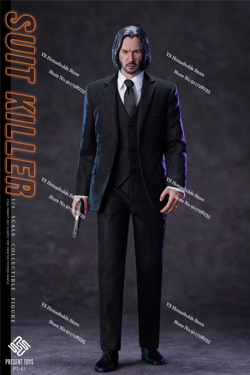 PRESENT TOYS  PT-sp61 1/6 Official Suit Cloth John Wick Agent Soldier Smart Brave Movie Male Simulation 12