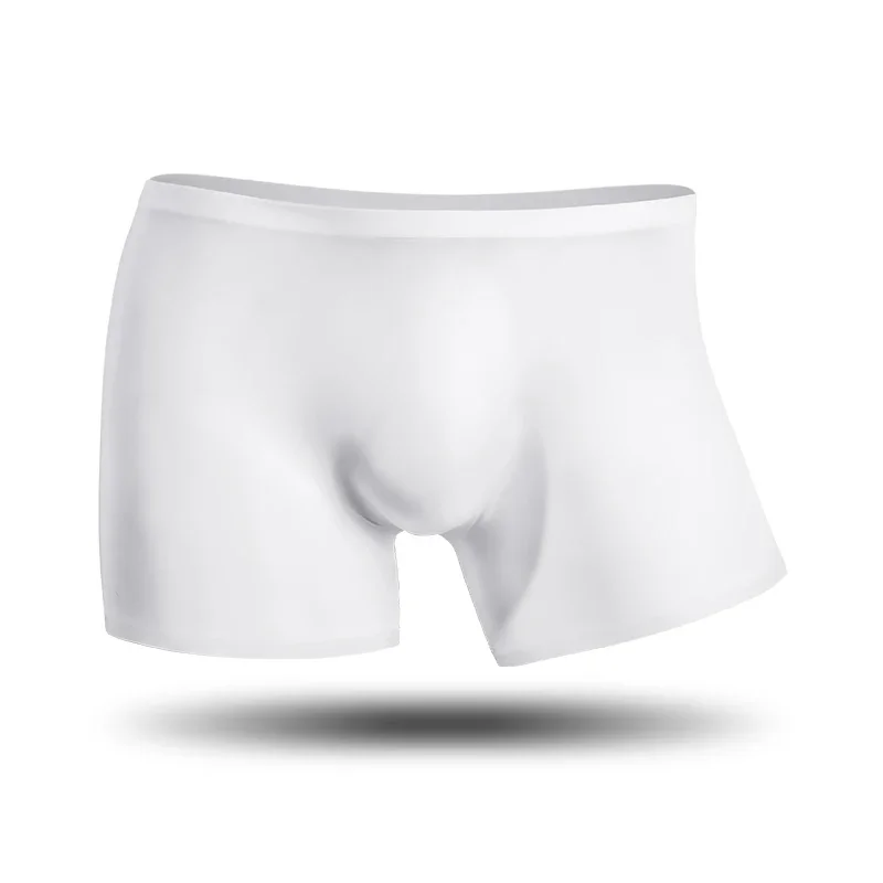 

Men's underwear ice silk 3D stamping bottom crotch seamless ultra-thin boxers summer breathable shorts head