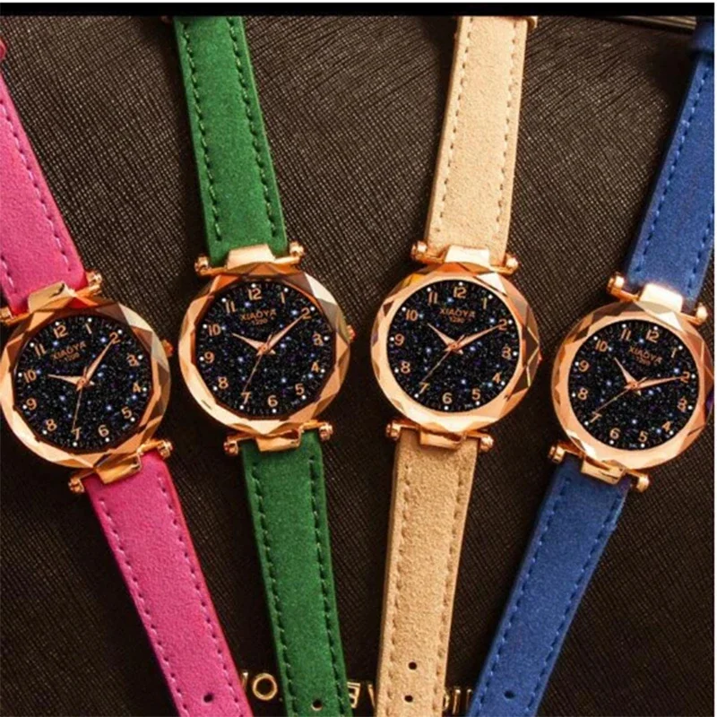 Fashion Design Starry Sky Watch Women Watches Xiaoya Women Watches Leather Band Quartz  Ladies Watches horloges vrouwen