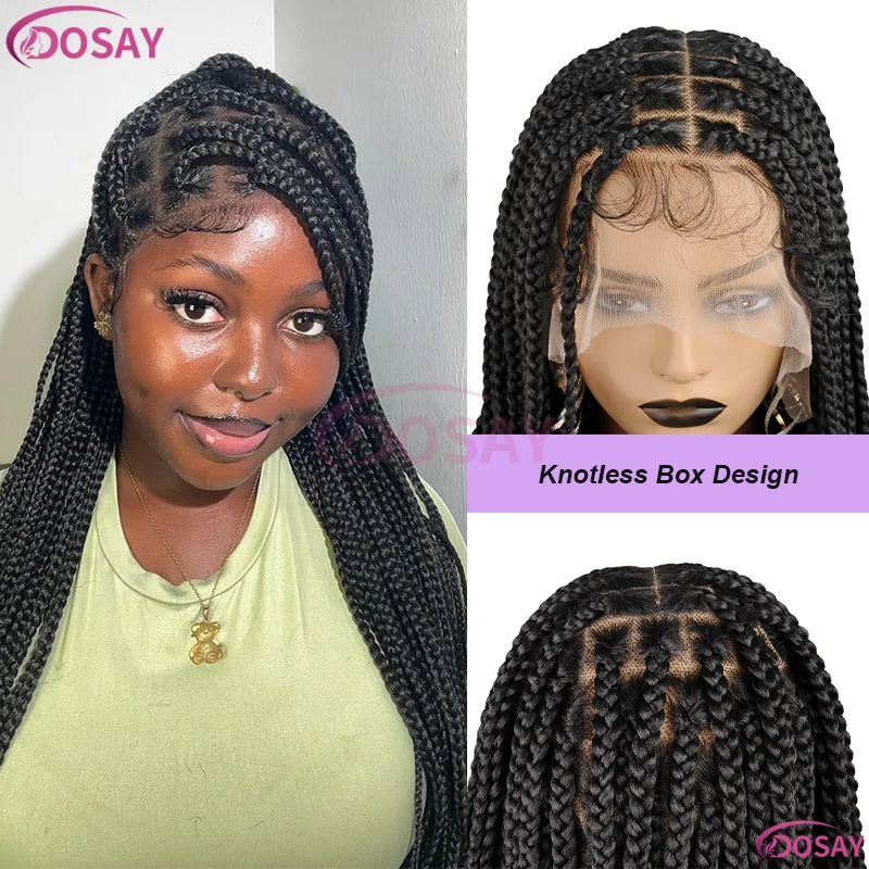 

36 "синтетический парик, полный парик спереди, для чернокожих женщин, без узлов, плетение парика, косички ручной работы, кружевные парики