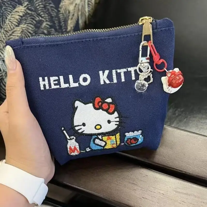 Bolsa de Armazenamento de Viagem Anime Hello Kitty, Carteira Zero, Moda Y2K, Bolsa de Maquiagem Grande Vermelha para Mulheres, Presentes de Natal e An