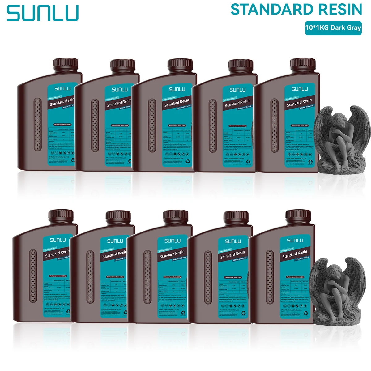 SUNLU Standaard 3D-printerhars 10KG 405nm Geurarme Hoge precisie fotopolymeer UV-hars voor de meeste LCD 3D-printmateriaal