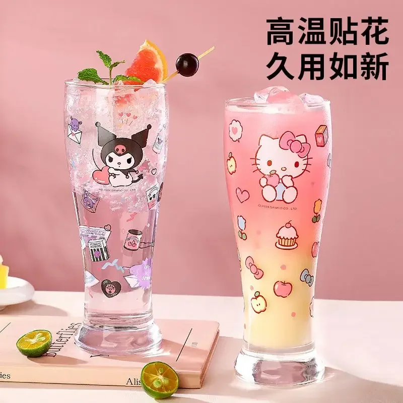 

MINISO My Melody Hello Kitty Anime Kuromi Kawaii Water Glass Cute Home Milk Juice Drink Large Capacity Water Cup Gifts for Kids