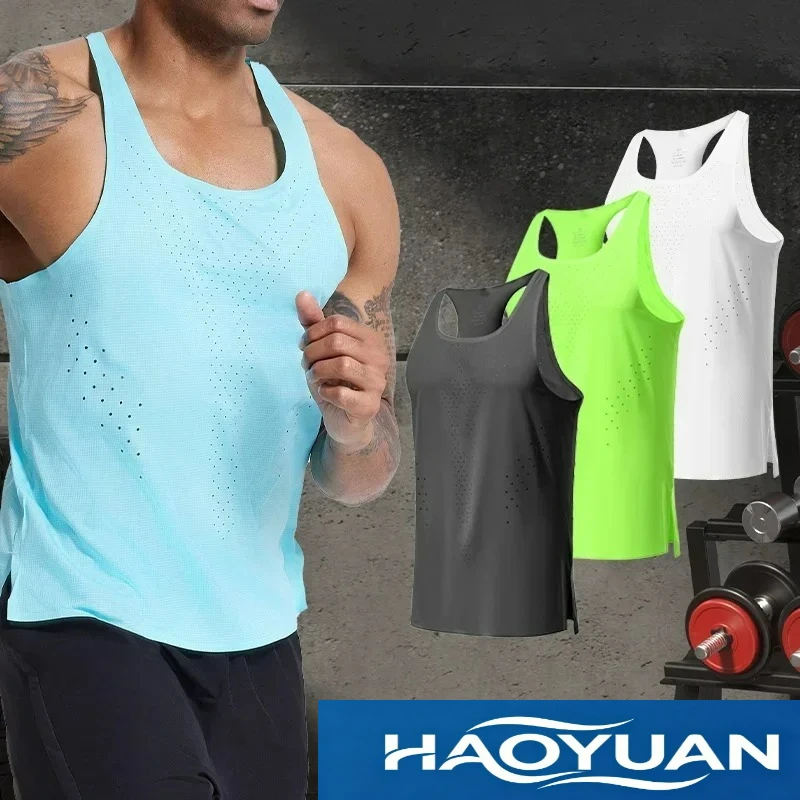 

Men Summer Sports Vest Sleeveless Quick Dry Sportswear Marathon Sleeveless T Shirt Outdoor Riding Bottom Shirt Wrestling Singlet